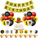 Unbess 51Pcs Cobra Kai Birthday Decorations Kit - Including Pattern Latex Balloons, HAPPY BIRTHDAY Banner, Cake & Cupcake Toppers, Cobra Kai Birthday Party Decorations Supplies for Kids Adults