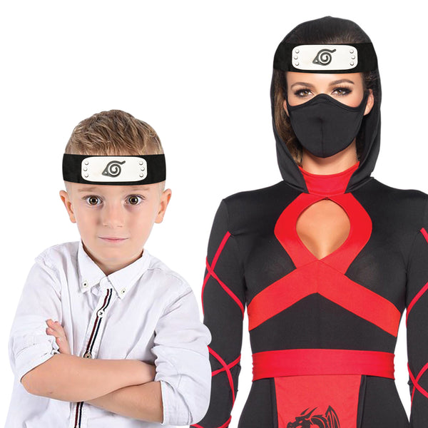 NARUTO SHIPPUDEN HIDDEN Leaf Village Black Ninja Cosplay Headband - Foto 7